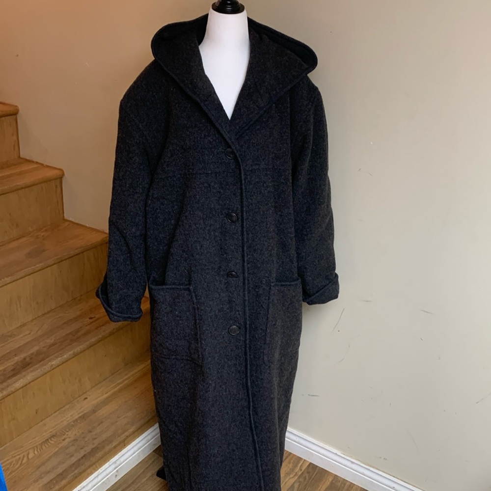 Women's Black Hooded Coat